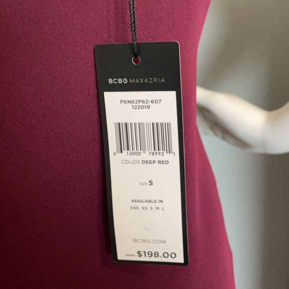 NWT BCBG MAXAZRIA Deep Red Maxi Dress - Picture 6 of 9